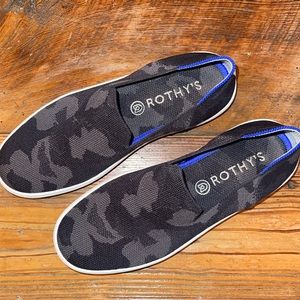 Rothy’s slip on sneakers gray camouflage size 7